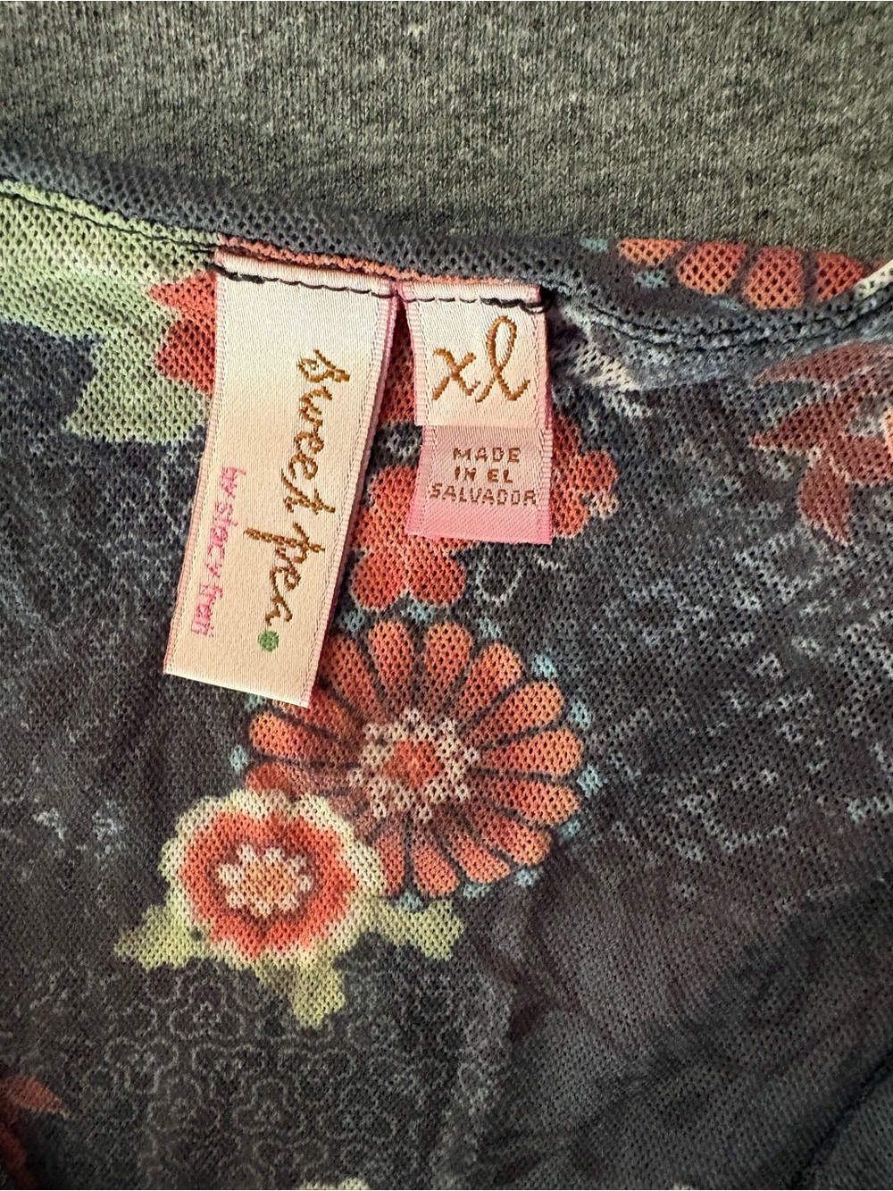 Sweet Pea Black Floral Wrap-Front Long Sleeve Top - Picture 3 of 10